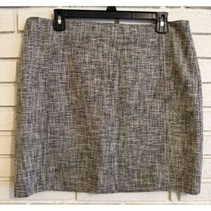 Ann Taylor Loft Skirt Size 12 Petite Woven Black And White Pencil
